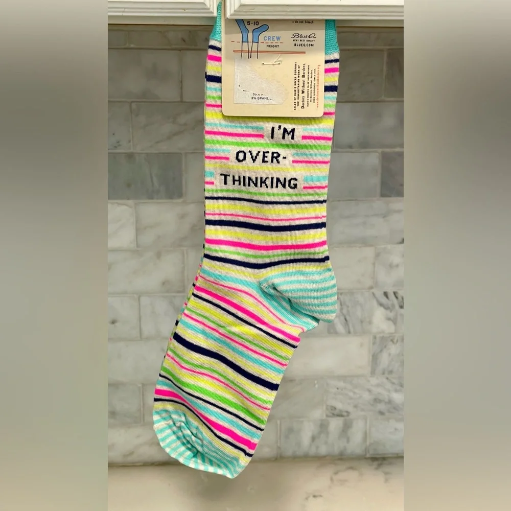 Shhh I'm Overthinking W-Crew Socks- Women’s‎ Size 5-10